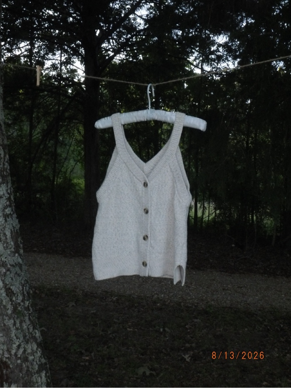 Madewell Cream / Pastel Button-Front Knit Sweater Tank